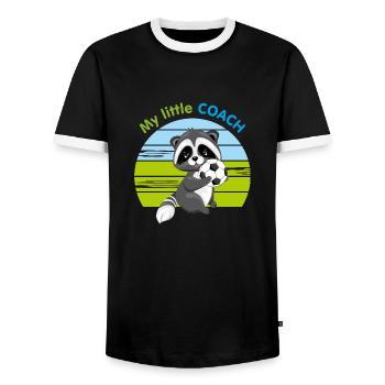 My little coach - Men's Ringer Shirt - black/white - Front - AI Model Female 172 light (172cm) & AI Model Male 178 light (178cm)