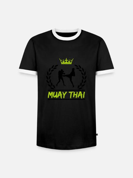 Muay Thai - Men's Ringer Shirt - black/white