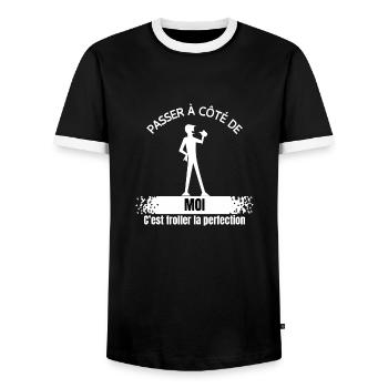Passer à côté de moi - T-shirt contrasté Homme - noir/blanc - Devant - AI Model Female 172 light (172cm) & AI Model Male 178 light (178cm)