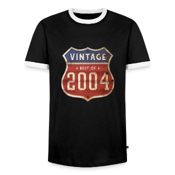 20 ans Millésime 2004 Edition Limitée 20ème - T-shirt contrasté Homme - noir/blanc - Devant - AI Model Female 172 light (172cm) & AI Model Male 178 light (178cm)