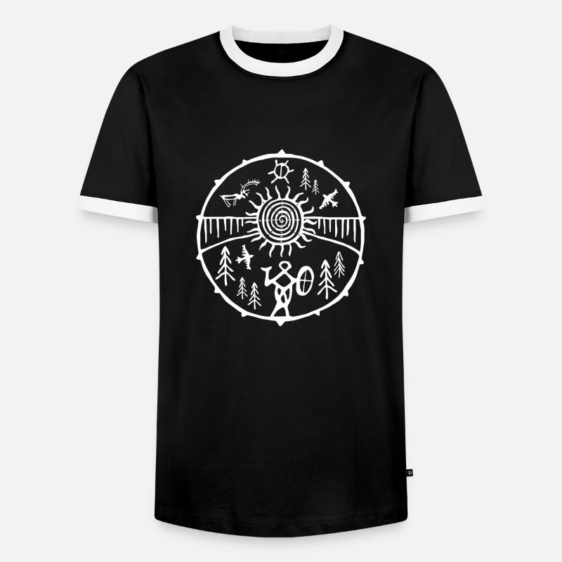 Schamane / Mutter Erde - Männer Kontrast-T-Shirt - Schwarz/Weiß
