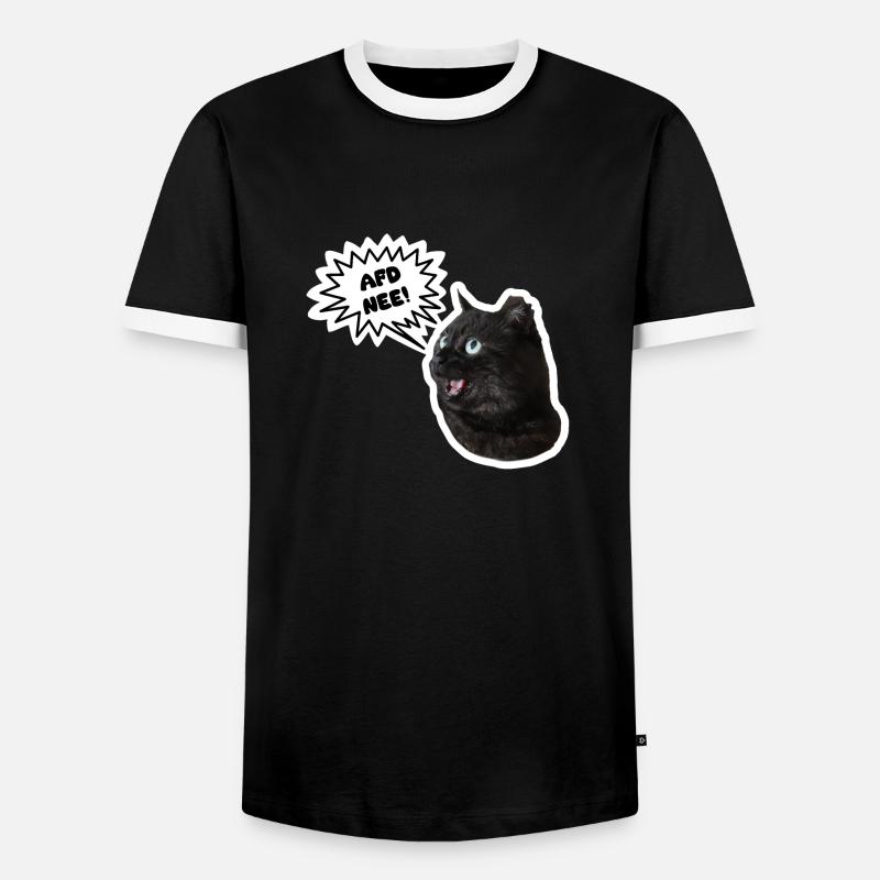 AFD Nee! - Männer Kontrast-T-Shirt - Schwarz/Weiß