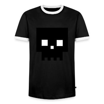 Langweiler - Männer Kontrast-T-Shirt - Schwarz/Weiß - Vorne - AI Model Female 172 light (172cm) & AI Model Male 178 light (178cm)