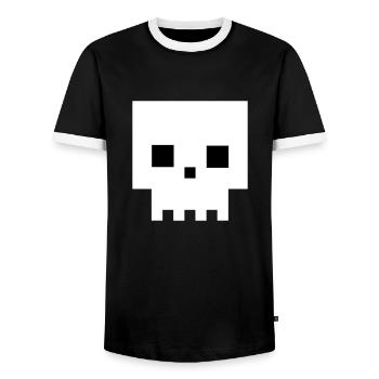 Langweiler - Männer Kontrast-T-Shirt - Schwarz/Weiß - Vorne - AI Model Female 172 light (172cm) & AI Model Male 178 light (178cm)