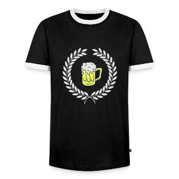 bier wappen - Männer Kontrast-T-Shirt - Schwarz/Weiß - Vorne - AI Model Female 172 light (172cm) & AI Model Male 178 light (178cm)