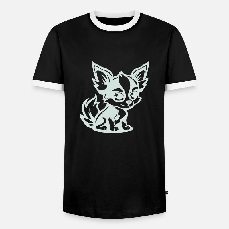 hund comic - Männer Kontrast-T-Shirt - Schwarz/Weiß