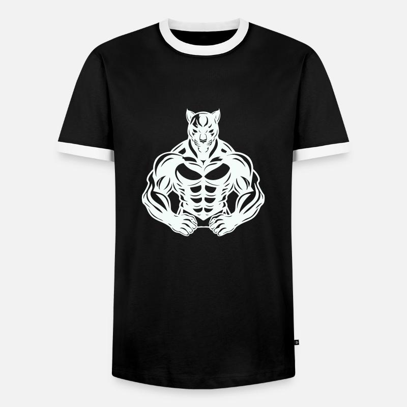 panther comic - Männer Kontrast-T-Shirt - Schwarz/Weiß