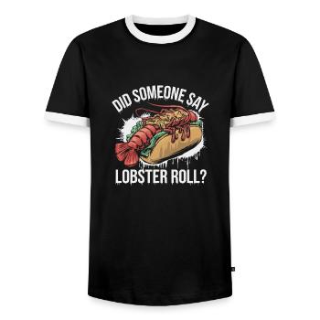 La nourriture rencontre le style - T-shirt contrasté Homme - noir/blanc - Devant - AI Model Female 172 light (172cm) & AI Model Male 178 light (178cm)