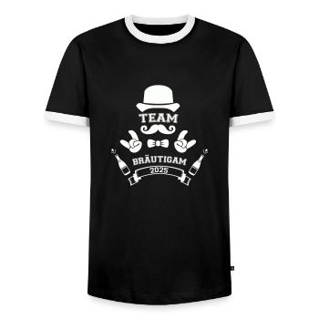 team bräutigam 2025 - Männer Kontrast-T-Shirt - Schwarz/Weiß - Vorne - AI Model Female 172 light (172cm) & AI Model Male 178 light (178cm)