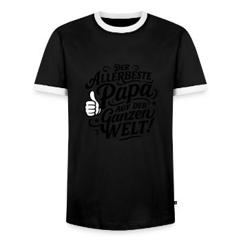 Der Allerbeste Papa Auf der ganzen Welt - Männer Kontrast-T-Shirt - Schwarz/Weiß - Vorne - AI Model Female 172 light (172cm) & AI Model Male 178 light (178cm)