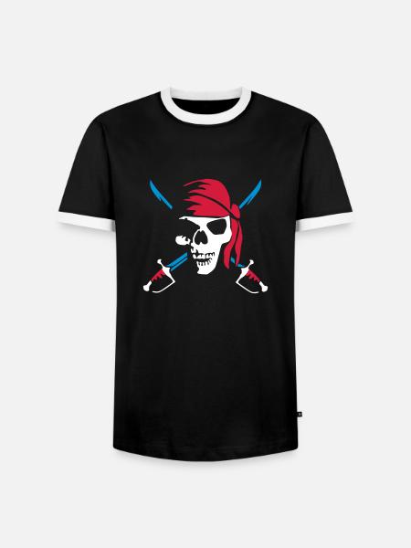 pirate_saber_022011_b_3c - Männer Kontrast-T-Shirt - Schwarz/Weiß