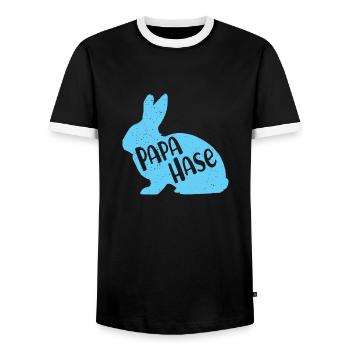 Papa Hase Frohe Ostern Vater Hasenpapa Osterhase - Männer Kontrast-T-Shirt - Schwarz/Weiß - Vorne - AI Model Female 172 light (172cm) & AI Model Male 178 light (178cm)