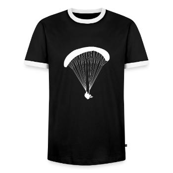 Paraglider - Men's Ringer Shirt - black/white - Front - AI Model Female 172 light (172cm) & AI Model Male 178 light (178cm)