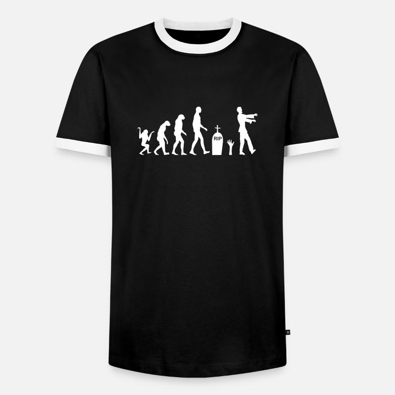 Zombie Evolution 2 - T-shirt contrasté Homme - noir/blanc