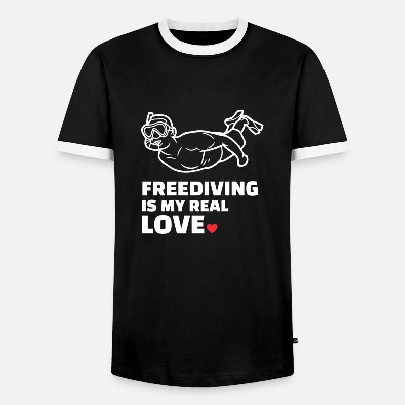 Freitauchen - Männer Kontrast-T-Shirt - Schwarz/Weiß