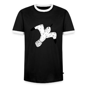 mouette - T-shirt contrasté Homme - noir/blanc - Devant - AI Model Female 172 light (172cm) & AI Model Male 178 light (178cm)