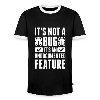 It's Not A Bug - Men's Ringer Shirt - black/white - Front - AI Model Female 172 light (172cm) & AI Model Male 178 light (178cm)