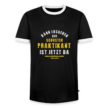 Schuster Praktikant Schusterei Praktikum - Männer Kontrast-T-Shirt - Schwarz/Weiß - Vorne - AI Model Female 172 light (172cm) & AI Model Male 178 light (178cm)