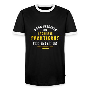 Lackierer Praktikant Lackiererei Praktikum Maler - Männer Kontrast-T-Shirt - Schwarz/Weiß - Vorne - AI Model Female 172 light (172cm) & AI Model Male 178 light (178cm)