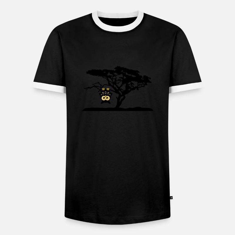 Eule Kopfüber Baum Hängen Different - Männer Kontrast-T-Shirt - Schwarz/Weiß