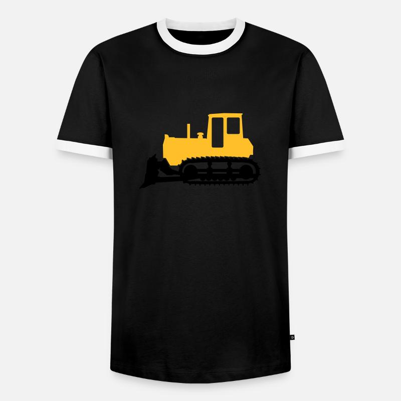 Bulldozer - Männer Kontrast-T-Shirt - Schwarz/Weiß