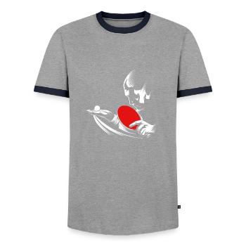 Ping-pong - T-shirt contrasté Homme - gris/marine  - Devant - AI Model Female 172 light (172cm) & AI Model Male 178 light (178cm)