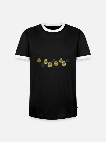 Glühbirnen - Männer Kontrast-T-Shirt - Schwarz/Weiß