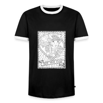 Beste Mum Ever Vintage Fantasy Kaninchen Muttertag - Männer Kontrast-T-Shirt - Schwarz/Weiß - Vorne - AI Model Female 172 light (172cm) & AI Model Male 178 light (178cm)