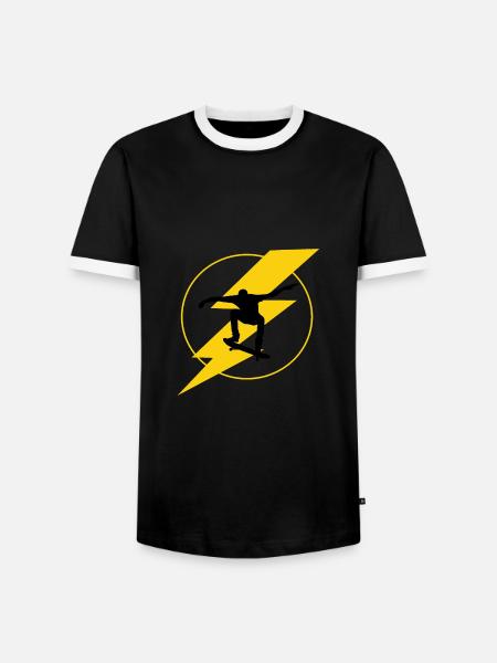 Skateboarding sport - Men's Ringer Shirt - black/white