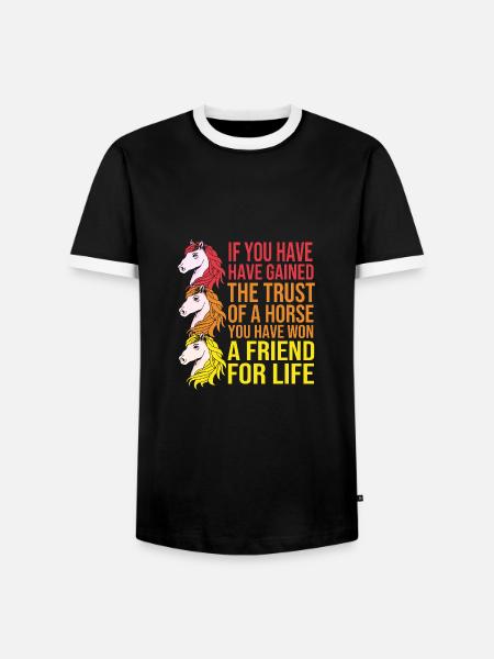 Springreiten Springpferd - Männer Kontrast-T-Shirt - Schwarz/Weiß