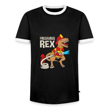 Pompier Pompier - T-shirt contrasté Homme - noir/blanc - Devant - AI Model Female 172 light (172cm) & AI Model Male 178 light (178cm)