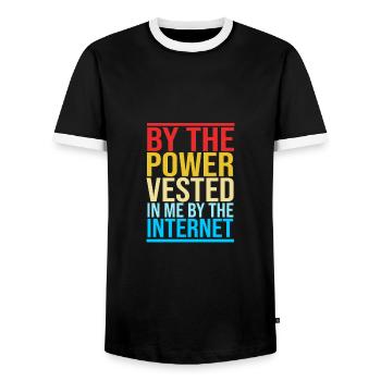 Pastor - Men's Ringer Shirt - black/white - Front - AI Model Female 172 light (172cm) & AI Model Male 178 light (178cm)