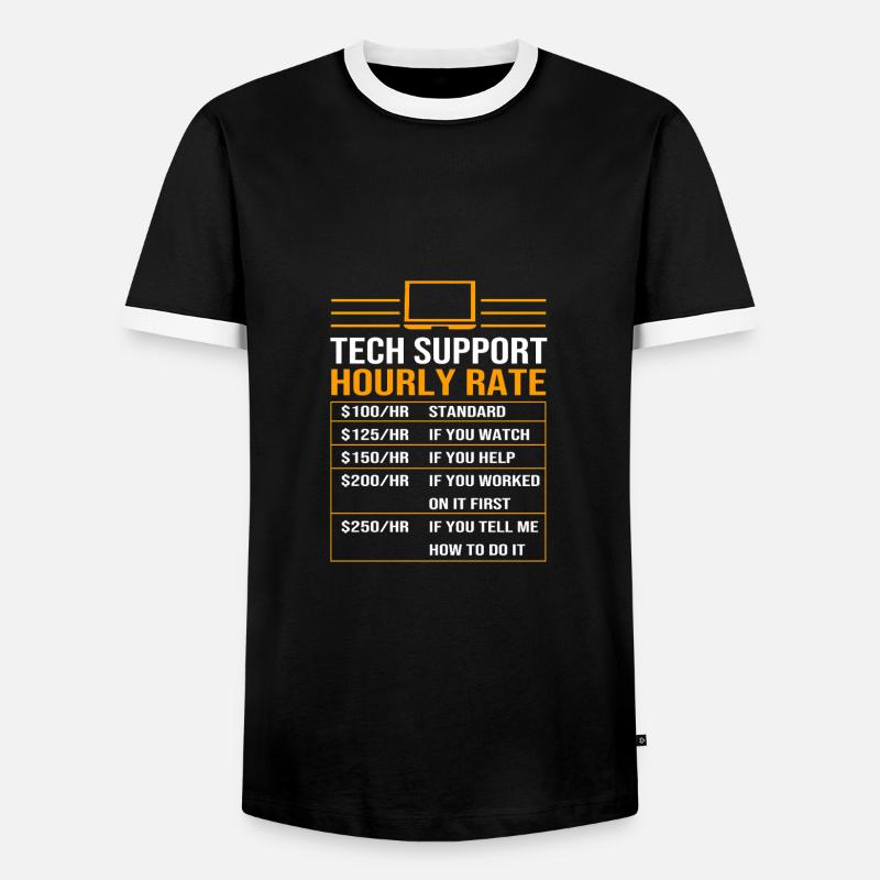 Tech Support - Men's Ringer Shirt - black/white