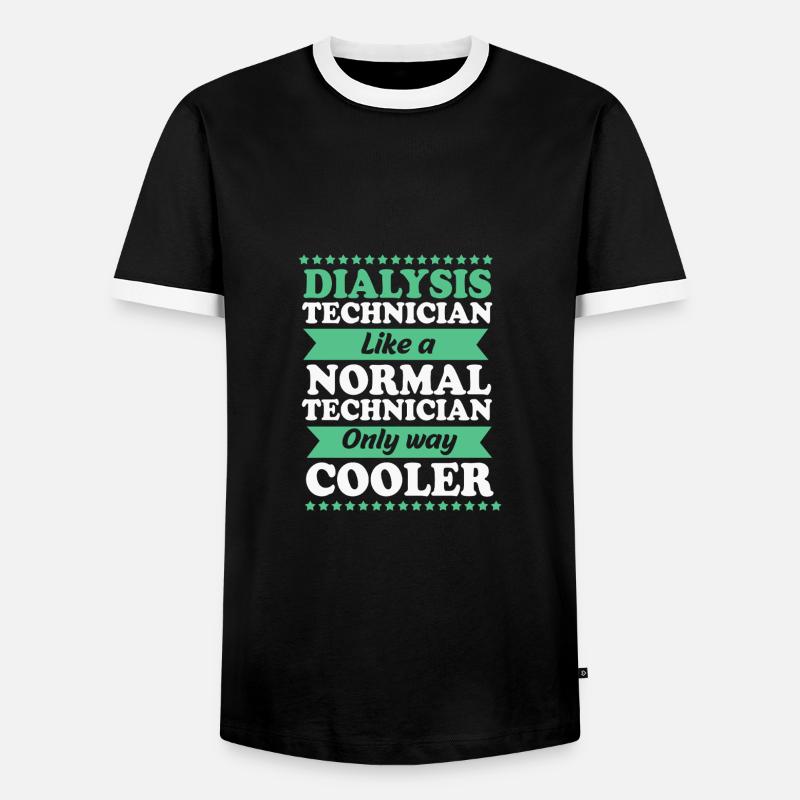 Dialyse-Techniker - Männer Kontrast-T-Shirt - Schwarz/Weiß