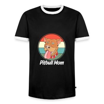 Pitbull - T-shirt contrasté Homme - noir/blanc - Devant - AI Model Female 172 light (172cm) & AI Model Male 178 light (178cm)