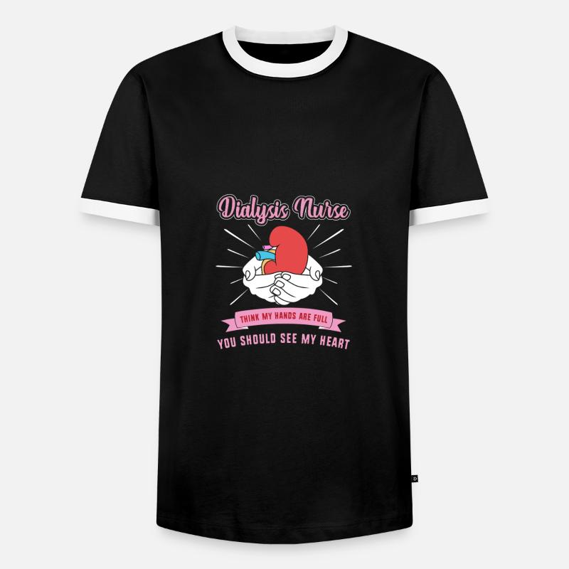 Dialyse Krankenschwester - Männer Kontrast-T-Shirt - Schwarz/Weiß