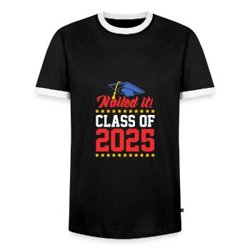 Klasse von 2025 Abi Abiturient Abitur 2025 - Männer Kontrast-T-Shirt - Schwarz/Weiß - Vorne - AI Model Female 172 light (172cm) & AI Model Male 178 light (178cm)
