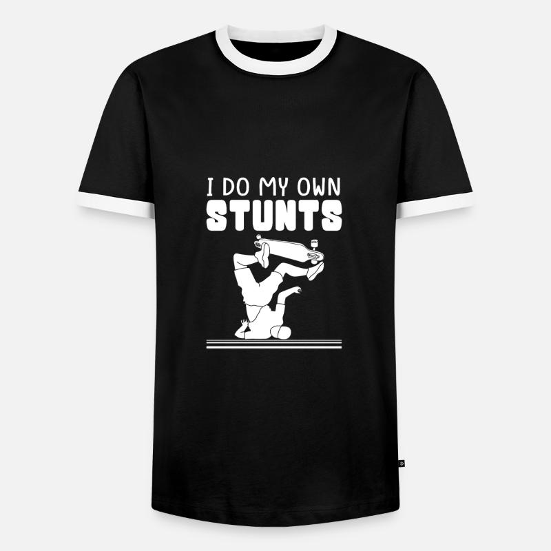 Longboard Longboarder Longboarding - Men's Ringer Shirt - black/white