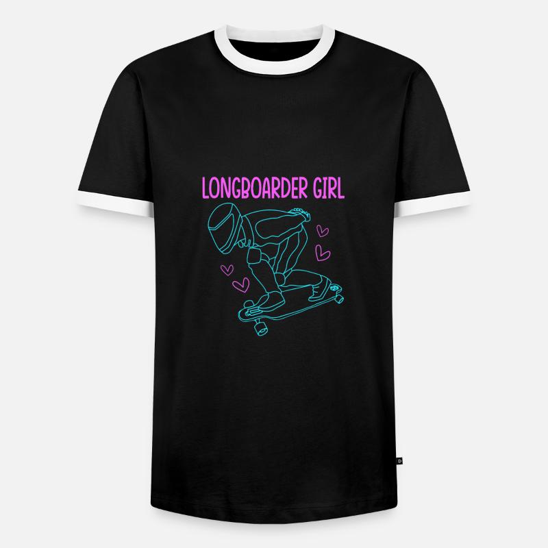Longboard Longboarder Longboarding - Männer Kontrast-T-Shirt - Schwarz/Weiß