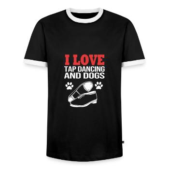 Claquettes Professeur de danse Danseuse Danseuse - T-shirt contrasté Homme - noir/blanc - Devant - AI Model Female 172 light (172cm) & AI Model Male 178 light (178cm)