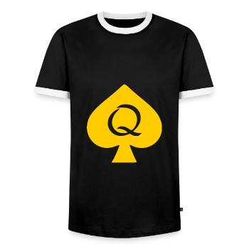 PIK-DAME - Männer Kontrast-T-Shirt - Schwarz/Weiß - Vorne - AI Model Female 172 light (172cm) & AI Model Male 178 light (178cm)
