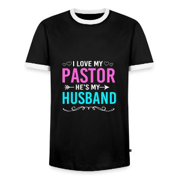 Pasteur - T-shirt contrasté Homme - noir/blanc - Devant - AI Model Female 172 light (172cm) & AI Model Male 178 light (178cm)