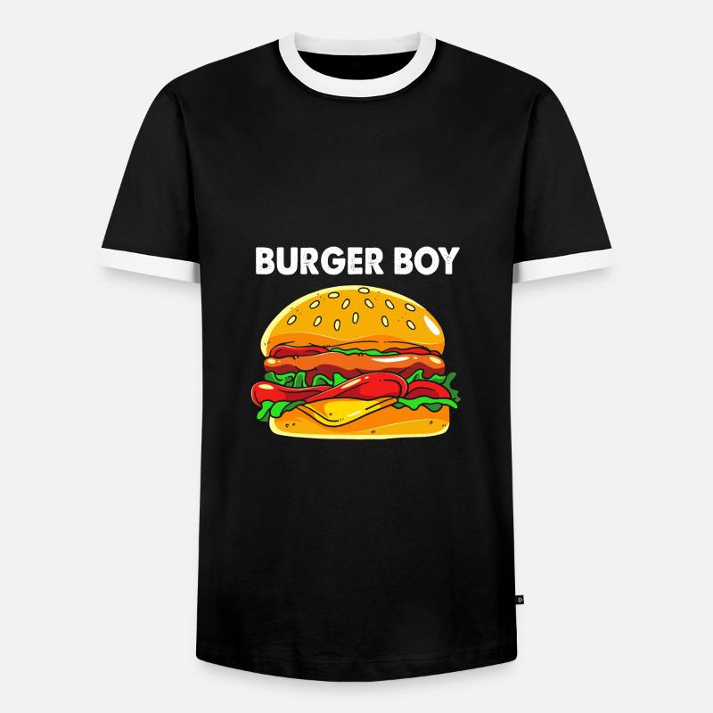 Cheeseburger Burger - Männer Kontrast-T-Shirt - Schwarz/Weiß