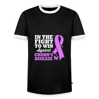Morbus Crohn - Männer Kontrast-T-Shirt - Schwarz/Weiß - Vorne - AI Model Female 172 light (172cm) & AI Model Male 178 light (178cm)