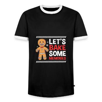 bonhomme en pain d’épice Coeur en pain d’épice Snacking en pain d’épice - T-shirt contrasté Homme - noir/blanc - Devant - AI Model Female 172 light (172cm) & AI Model Male 178 light (178cm)