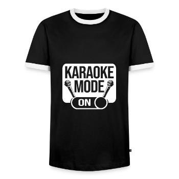 Karaoké - T-shirt contrasté Homme - noir/blanc - Devant - AI Model Female 172 light (172cm) & AI Model Male 178 light (178cm)