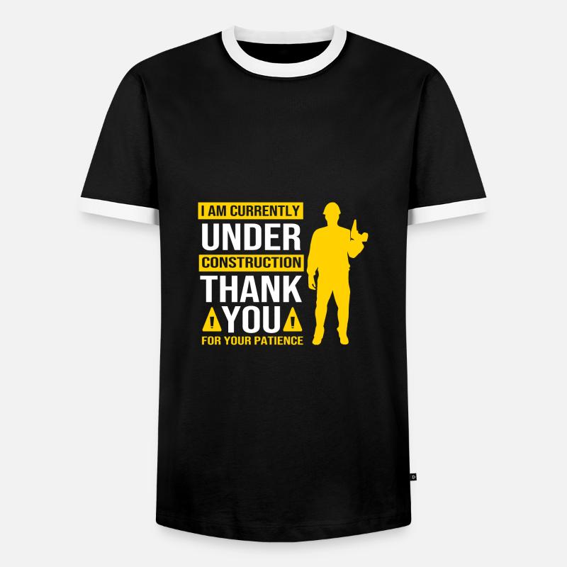 Construction worker construction site - Men's Ringer Shirt - black/white