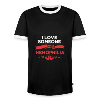 Hémophilie Hémophilie Hémophilie - T-shirt contrasté Homme - noir/blanc - Devant - AI Model Female 172 light (172cm) & AI Model Male 178 light (178cm)
