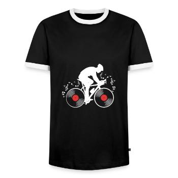 Vinyl - Männer Kontrast-T-Shirt - Schwarz/Weiß - Vorne - AI Model Female 172 light (172cm) & AI Model Male 178 light (178cm)