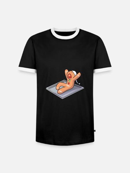 Lebkuchenmann Lebkuchenherz Lebkuchen Naschen - Männer Kontrast-T-Shirt - Schwarz/Weiß